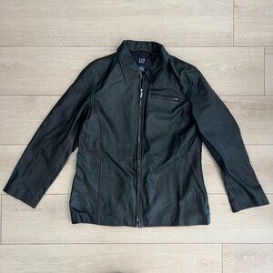 Vintage‎ Gap black genuine leather jacket Womens XL